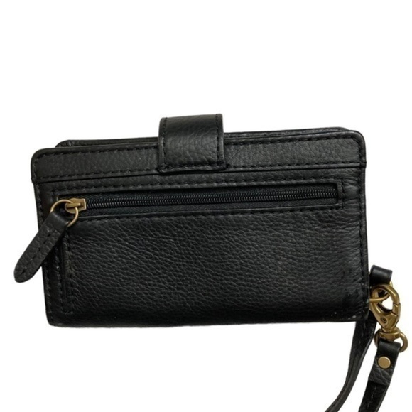Fossil black leather wristlet clutch organizer wallet - Picture 4 of 5